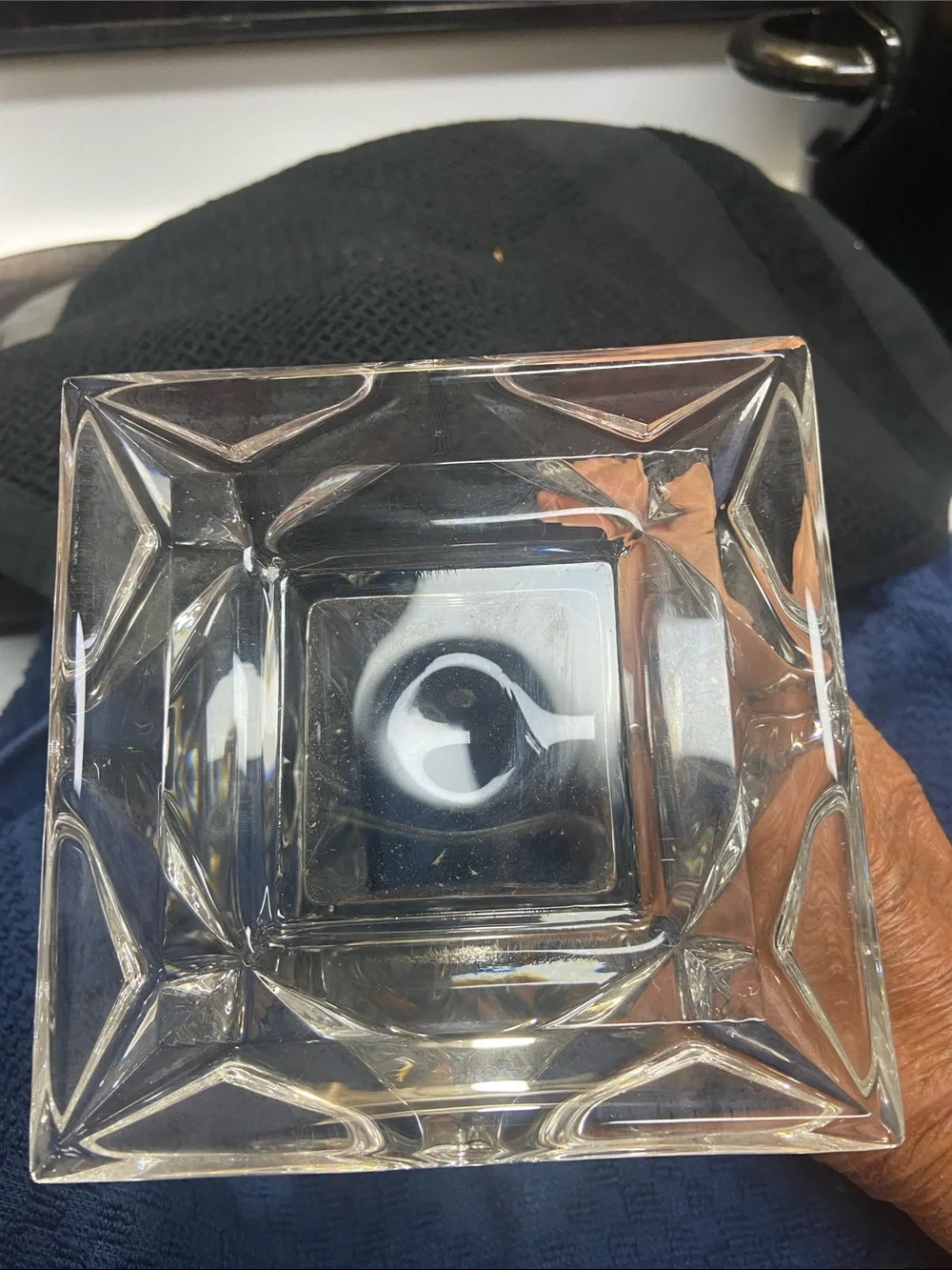 Vintage PartyLite Made in Germany Faceted Crystal Votive Candle Holder